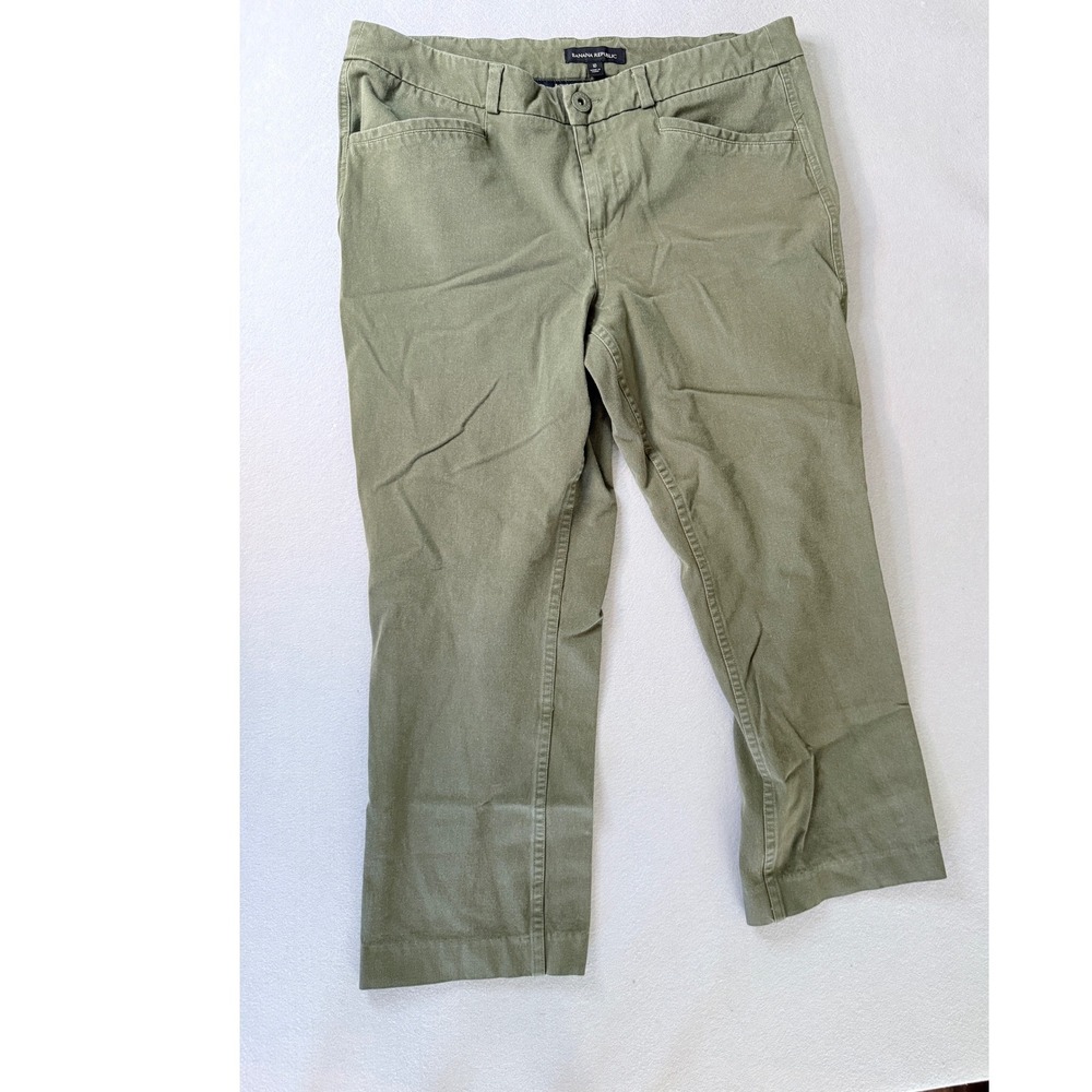 Banana Republic Olive Green Utility Straight Leg Cargo Pants Womens 10